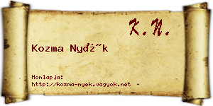 Kozma Nyék névjegykártya